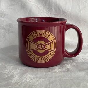 Vintage Texas A&M University Aggies Coffee Mug Maroon Gold 15 oz Ceramic